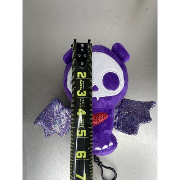 New! Dolls Kill x Skelanimals Diego Plush Keychain Bag Charm Bright Purple - Picture 3 of 3